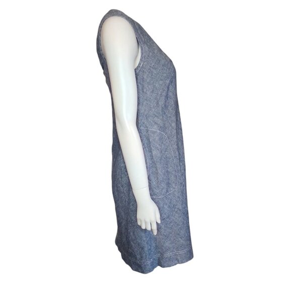 Royal Robbins Dress Womens Size M Medium Solid All Blue Hemp Cotton Cap Sleeve - Picture 4 of 6